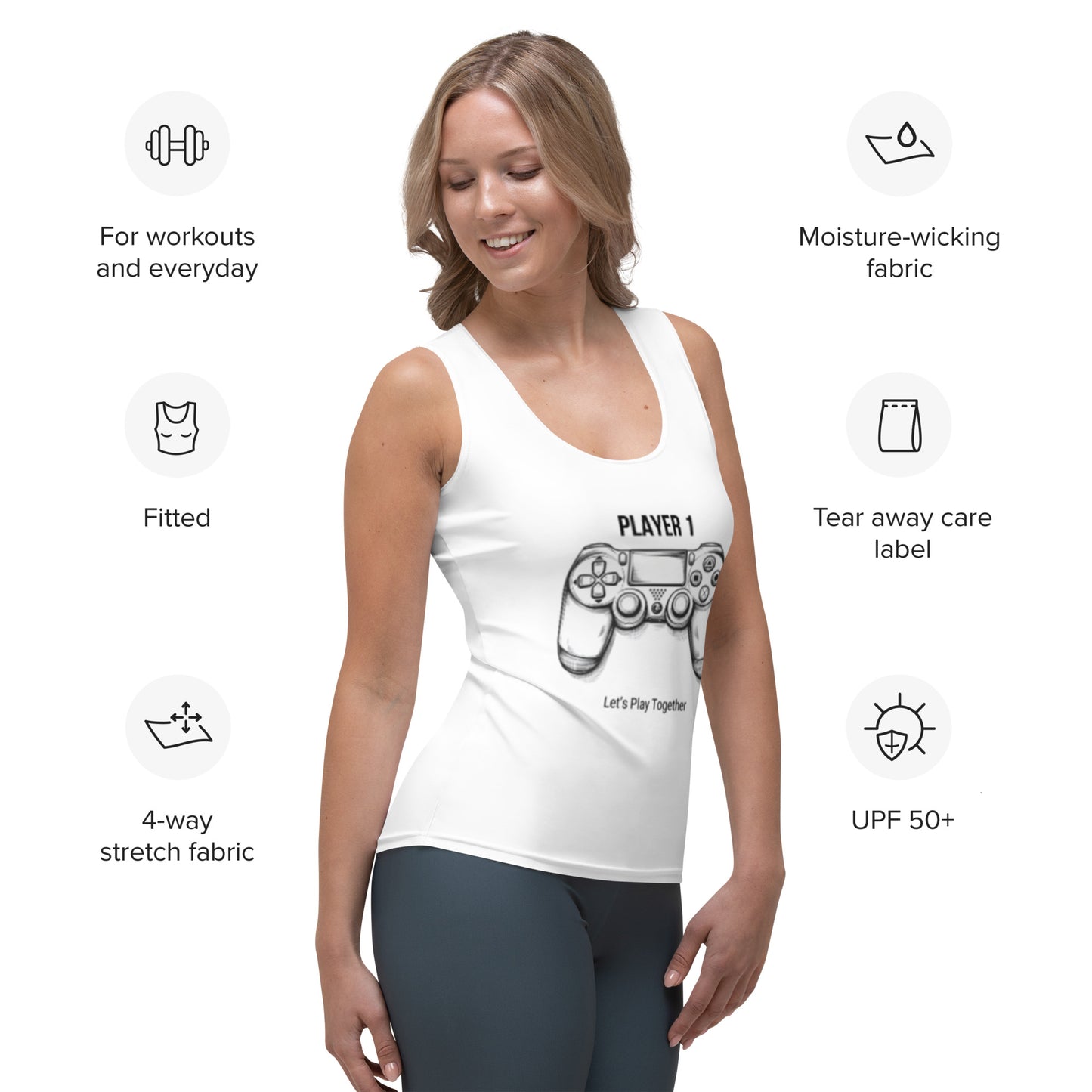 Player 1 Gaming Tank Top – Level Up Your Love